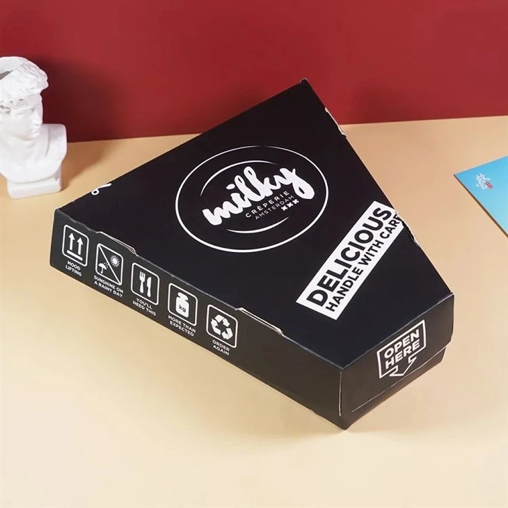 Skive pizzaæske med trykt logo